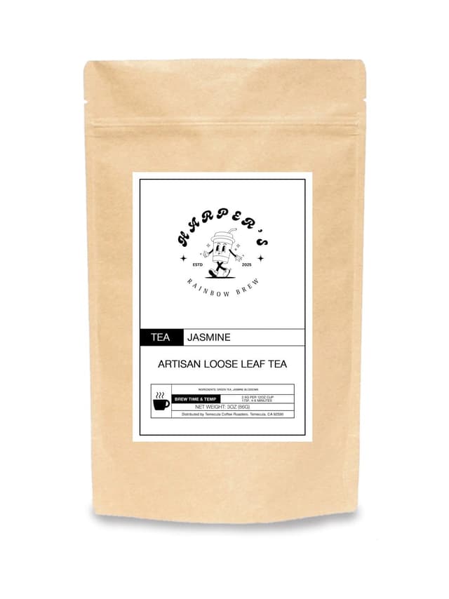 Harper's Jasmine Green Tea – loose leaf floral light green tea by Harper's Rainbow Brew