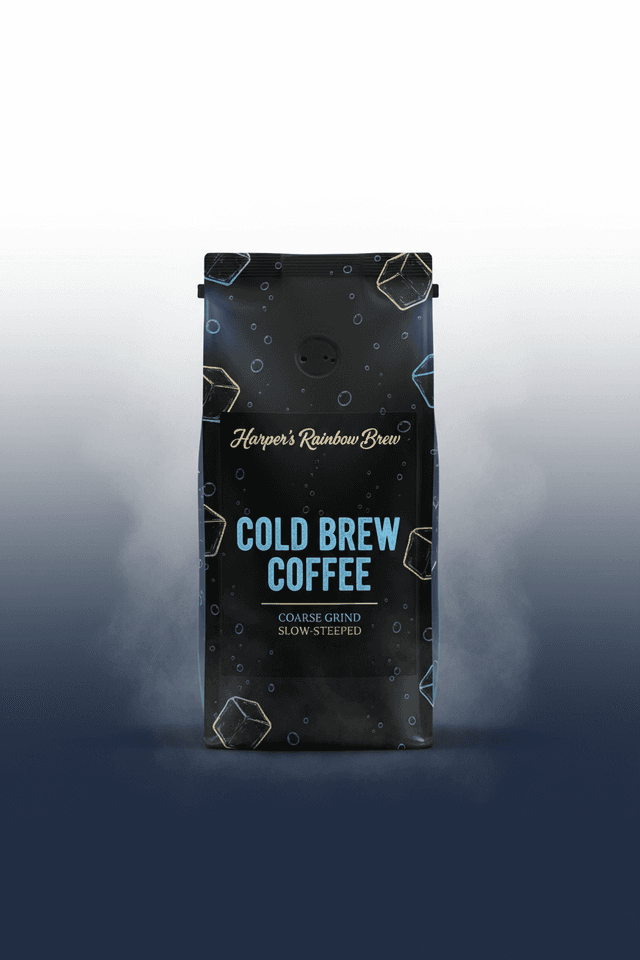 Harper's Cold Brew Coffee bag – slow-steeped, coarse grind, smooth bold ground coffee by Harper's Rainbow Brew